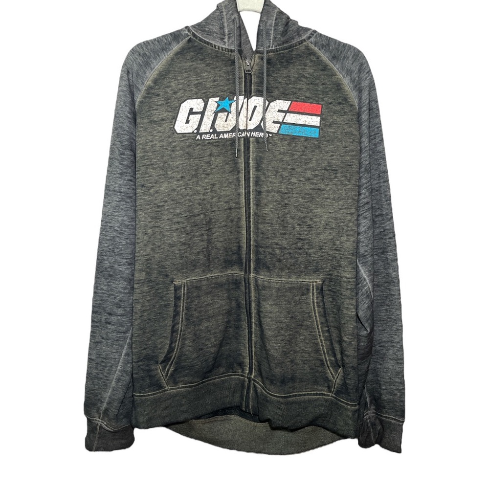 GI Joe Logo Gray Hooded Zip Up Jacket